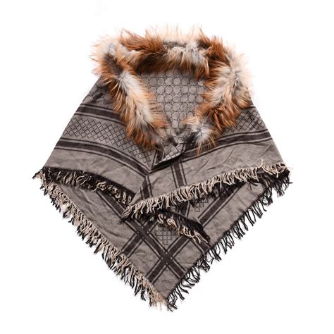 gucci fur scarf sale|gucci wool silk scarf.